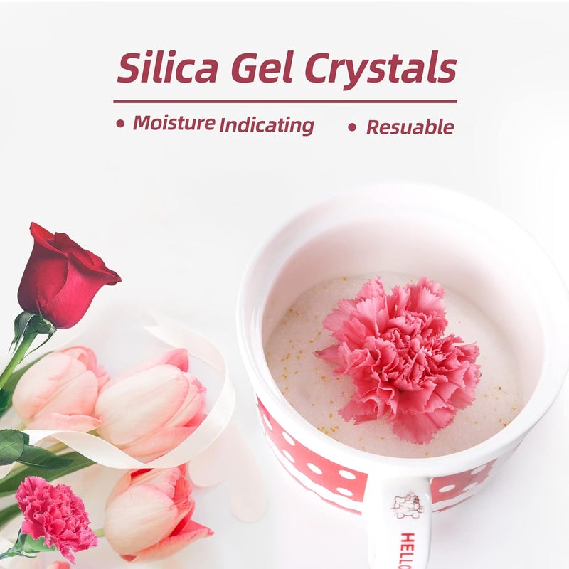 Wisesorb 0.7 LBS Silica Gel Flower Drying Crystals, Orange to Green Color Indicating Flower Drying Silica, Reusable Silica Gel for Drying Flowers - Image 2